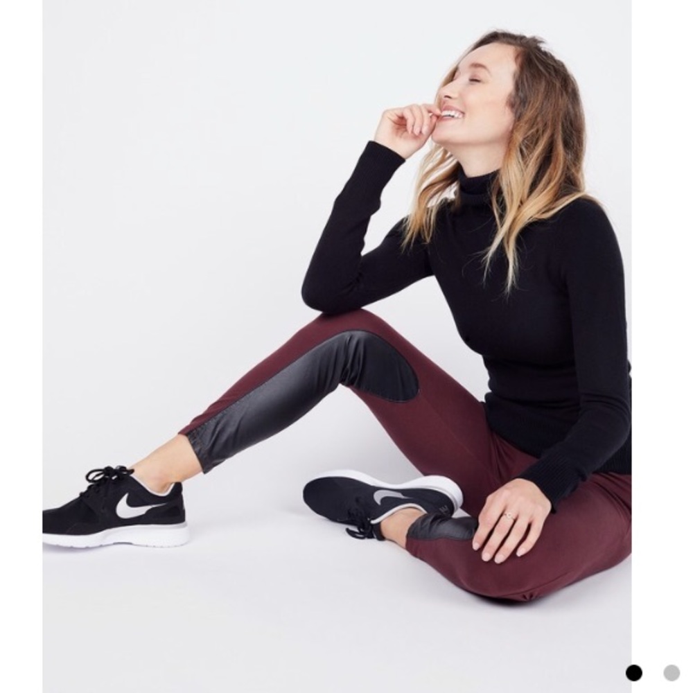 noir faux leather riding pants